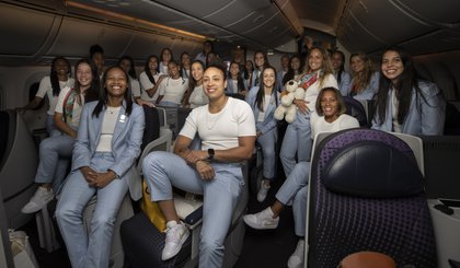Embarque da Seleção Feminina Principal para Austrália. (Foto: Thais Magalhães/CBF)
