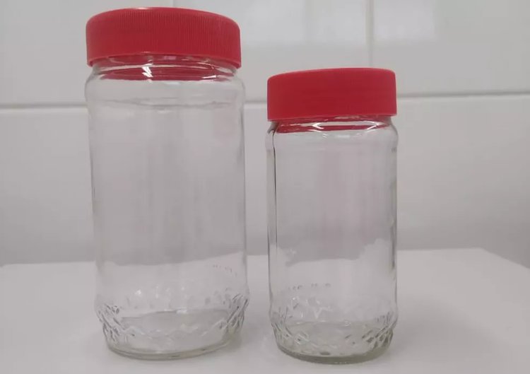 frascos doação