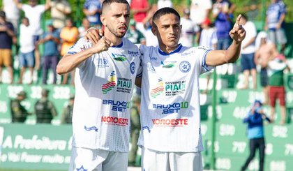 Guilherme Teixeira e Kakin, atacantes do Parnahyba. (Foto: Reprodução/ge Piauí/ Walter Fontenele)