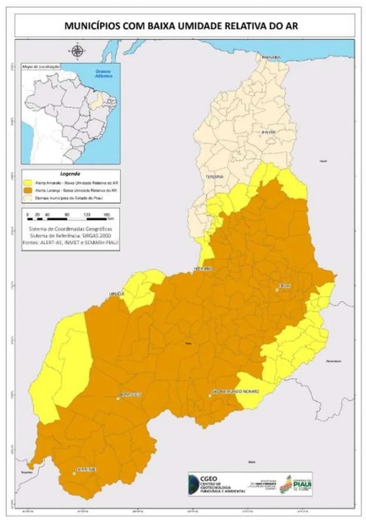 mapa baixa umidade