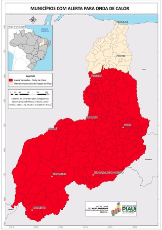 Alerta vermelho para onda de calor no Piauí.