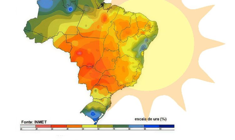 Onda de calor e baixa umidade marcam semana na maior parte do país.