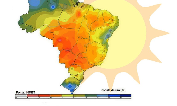 Onda de calor e baixa umidade marcam semana na maior parte do país.