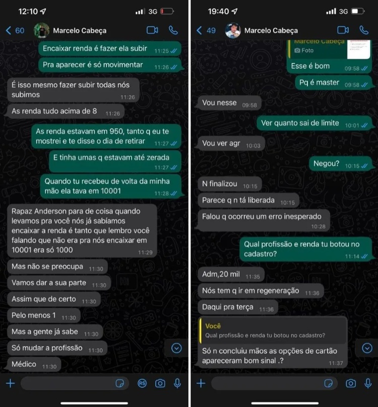 Operação Prodígio: prints mostram conversas entre membros de grupo.