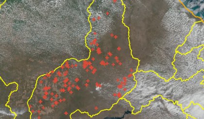 Piauí registra maior número de queimadas do Brasil nos últimos dias.. (Foto: Reprodução/g1 Piauí/Inpe)