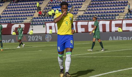 Endrick foi o autor do gol do Brasil contra a Bolívia na estreia do Pré-Olímpico (Foto: Joilson Marconne /CBF)