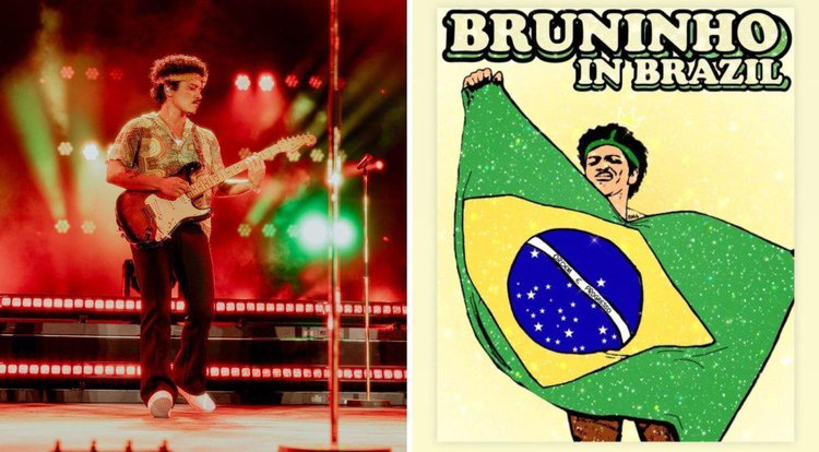 Bruno Mars compartilha arte de fã clube brasileiro