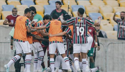 Comemoração dos jogadores do Fluminense (Foto: Lucas Merçon/Fluminense FC) Comemoração dos jogadores do Fluminense (Foto: Lucas Merçon/Fluminense FC)