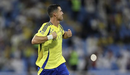 Cristiano Ronaldo celebra gol marcado em vitória do Al-Nassr (Foto: Divulgação/X @AlNassrFC_EN) Cristiano Ronaldo celebra gol marcado em vitória do Al-Nassr (Foto: Divulgação/X @AlNassrFC_EN)