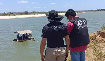 Draga é interditada após fiscalização flagrar mergulhador usando cano de ar comprimido na boca, no Piauí (Foto: Ministério do Trabalho e Emprego/ Ministério Público do Trabalho do Pi)