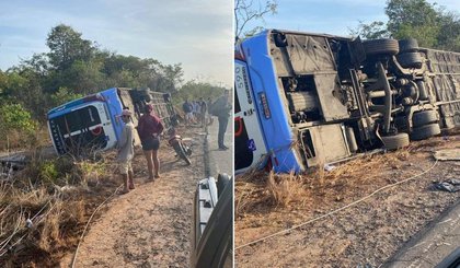 Duas pessoas morrem e outras ficam feridas em acidente com onibus em Santa Quiteria (MA) (Foto: Reproducao) Duas pessoas morrem e outras ficam feridas em acidente com onibus em Santa Quiteria (MA) (Foto: Reproducao)
