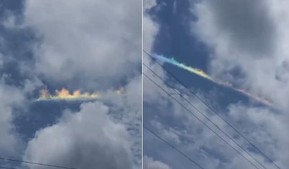 Fenômeno raro, 'arco-iris de fogo' é visto no céu do Sul do Piauí (Foto: Montagem g1) Fenômeno raro, 'arco-iris de fogo' é visto no céu do Sul do Piauí (Foto: Montagem g1)