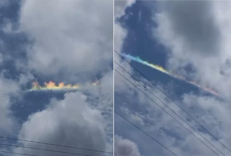 Fenômeno raro, 'arco-iris de fogo' é visto no céu do Sul do Piauí