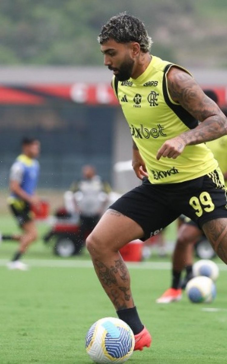 Gabigol em treino do Flamengo