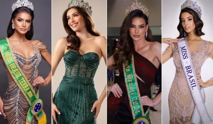 Josiane Pinheiro (Miss Brasil Terra), Jessica Pedroso (Miss Brasil Mundo), Talita Hartmann (Miss Grand Brasil) e Luana Cavalcante (Miss Universe Brasil) (Foto: Divulgacao/Lucas Dantas | Divulgacao/Rodrigo de Magalhaes | Divulgacao) Josiane Pinheiro (Miss Brasil Terra), Jessica Pedroso (Miss Brasil Mundo), Talita Hartmann (Miss Grand Brasil) e Luana Cavalcante (Miss Universe Brasil) (Foto: Divulgacao/Lucas Dantas | Divulgacao/Rodrigo de Magalhaes | Divulgacao)