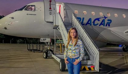 Leila Pereira emprestou seu aviao ao Vasco (Foto: Reproducao)