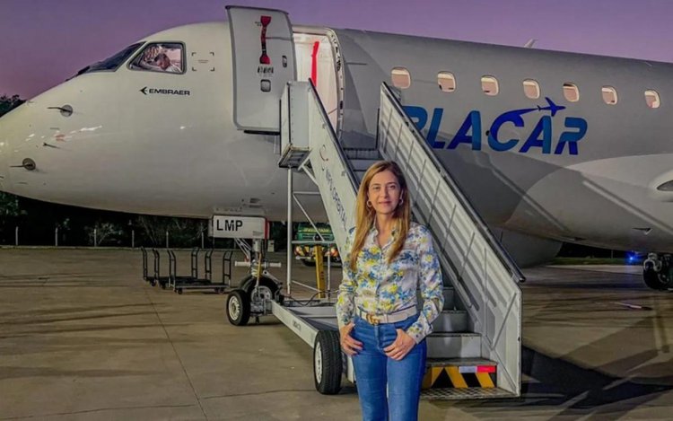 Leila Pereira emprestou seu aviao ao Vasco