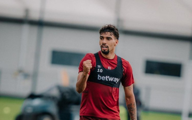 Lucas Paquetá em treino do West Ham
