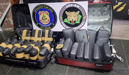 Maconha apreendida pela Polícia Federal no Aeroporto Eduardo Gomes, em Manaus. (Foto: Divulgação/Polícia Federal) Maconha apreendida pela Polícia Federal no Aeroporto Eduardo Gomes, em Manaus. (Foto: Divulgação/Polícia Federal)