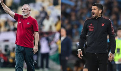 Mano Menezes e Lucho Gonzáles (Foto: Lucas Merçon / Fluminense / Gustavo Oliveira / CAP)