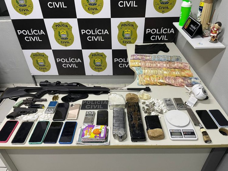 Material apreendido pela Polícia Civil em Canto do Buriti