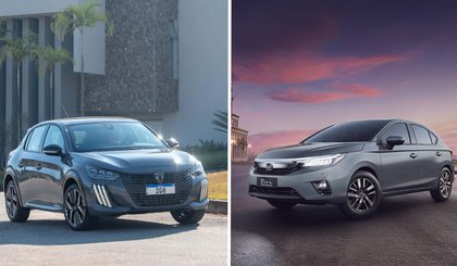 Peugeot 208 GT e Honda City LX (Foto: Reproducao/Peugeot/Honda) Peugeot 208 GT e Honda City LX (Foto: Reproducao/Peugeot/Honda)