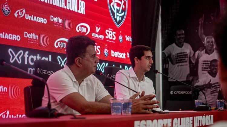 Presidente do Vitória Fábio Mota e o diretor de futebol Manoel Pontes Tanajura Neto