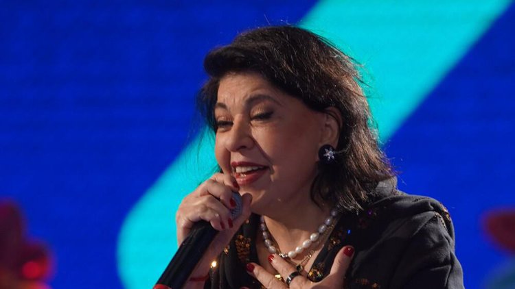 Roberta Miranda durante participação no programa ‘Caldeirão’