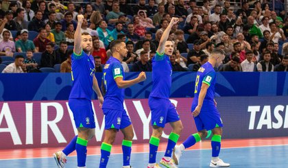 Seleção de Futsal vence Ucrânia e é finalista da Copa do Mundo (Foto: Leto Ribas/CBF) Seleção de Futsal vence Ucrânia e é finalista da Copa do Mundo (Foto: Leto Ribas/CBF)