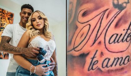 Vinicius Tobias acompanhou a gravidez de Ingrid Lima e fez tatuagem em homenagem ao bebê (Foto: Reprodução) Vinicius Tobias acompanhou a gravidez de Ingrid Lima e fez tatuagem em homenagem ao bebê (Foto: Reprodução)