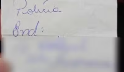 Bilhete foi entregue pela vítima para uma atendente de uma conveniência. (Foto: Reprodução) Bilhete foi entregue pela vítima para uma atendente de uma conveniência. (Foto: Reprodução)