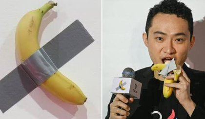 Empresário come banana comprada por R$ 36 milhões em leilão nos EUA (Foto: Reprodução/Redes Sociais)