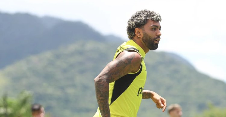 Gabigol em treino pelo Flamengo