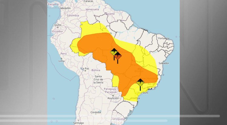 Inmet alerta para chuvas perigosas em boa parte do país