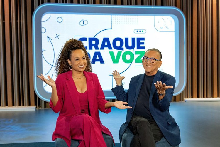 Karine Alves e Galvão Bueno