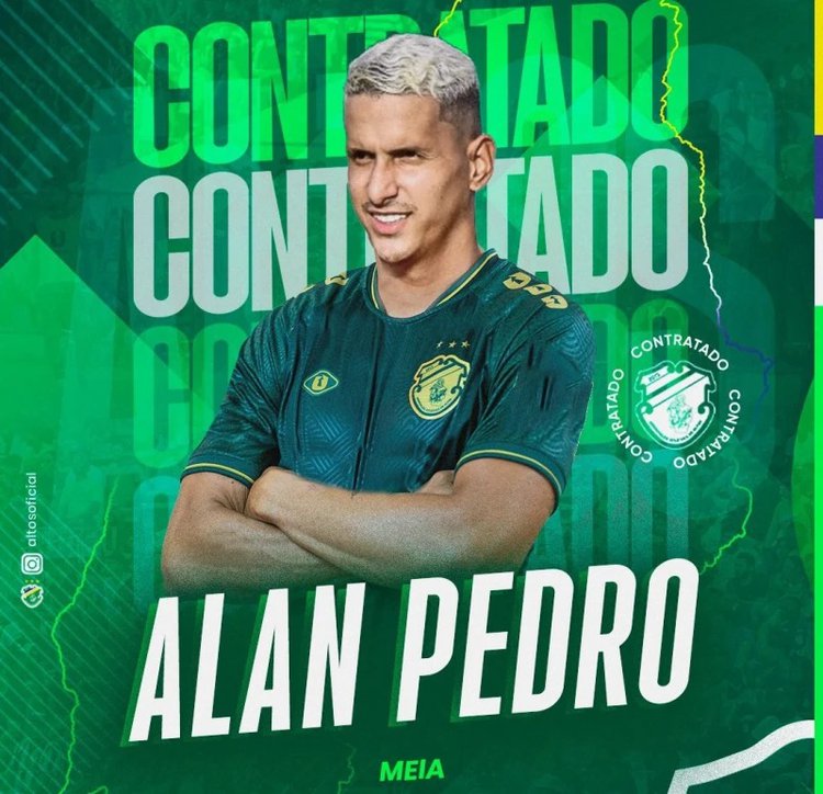 Meia Alan Pedro é anunciado pelo Altos para a temporada 2025.
