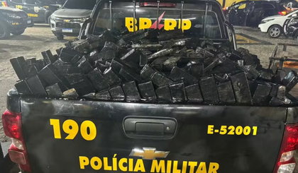 PM apreendeu quase 600 kg de maconha. (Foto: Divulgação/Polícia Militar)
