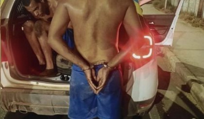 PM recaptura mais dois foragidos de penitenciária após perseguição em Teresina (Foto: Reprodução)