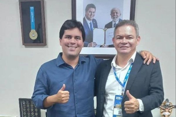 prefeito eleito de Timon, Rafael com o ministro dos esportes, André Fufuca