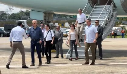 Presidente americano Joe Biden chega a Manaus (Foto: Daniela Branches/Rede Amazônica) Presidente americano Joe Biden chega a Manaus (Foto: Daniela Branches/Rede Amazônica)