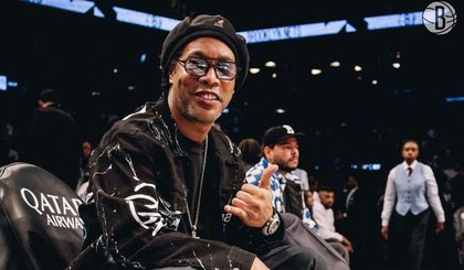 Ronaldinho em jogo do Brooklyn Nets (Foto: Divulgação/ Brooklyn Nets) Ronaldinho em jogo do Brooklyn Nets (Foto: Divulgação/ Brooklyn Nets)