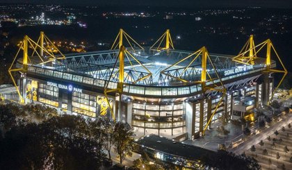 Signal Iduna Park, casa do Borussia Dortmund (Foto: Reprodução / Twitter / UCL) Signal Iduna Park, casa do Borussia Dortmund (Foto: Reprodução / Twitter / UCL)