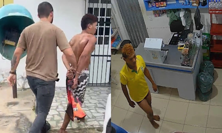 Suspeito de furtar mercantil vestindo apenas camiseta e cueca é preso no Piauí