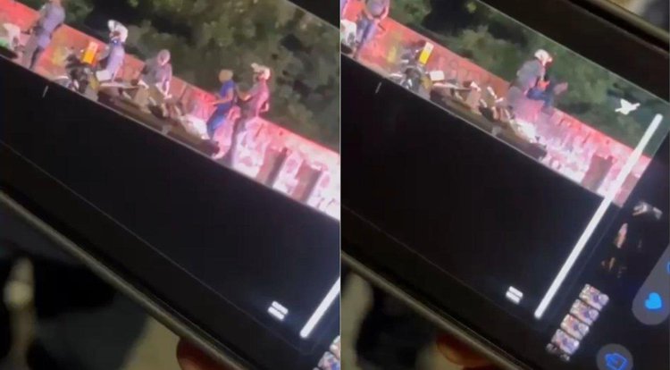Câmeras flagraram policial jogando homem de cima de ponte na zona sul de SP.