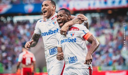 Com gols de Moisés e Tinga, o Leão do Pici superou o Colorado por 3 a 0 (Foto: Mateus Lotif/Fortaleza EC) Com gols de Moisés e Tinga, o Leão do Pici superou o Colorado por 3 a 0 (Foto: Mateus Lotif/Fortaleza EC)