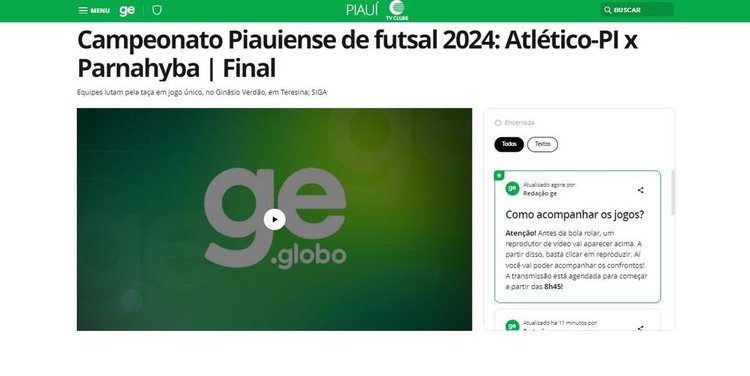 Final do Campeonato Piauiense de futsal 2024