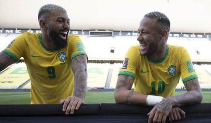 Gabigol e Neymar pela Seleção Brasileira. (Foto: Lucas Figueiredo/CBF) Gabigol e Neymar pela Seleção Brasileira. (Foto: Lucas Figueiredo/CBF)