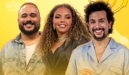 Giovanna Pitel, Ed Gama e Vitor diCastro apresentam o Mesacast BBB em 2025. (Foto: Divulgação/ TV Globo) Giovanna Pitel, Ed Gama e Vitor diCastro apresentam o Mesacast BBB em 2025. (Foto: Divulgação/ TV Globo)