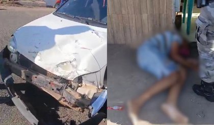 Homem se feriu em acidente entre carro e moto em Teresina. (Foto: Reprodução) Homem se feriu em acidente entre carro e moto em Teresina. (Foto: Reprodução)