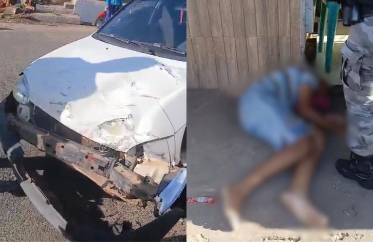 Homem se feriu em acidente entre carro e moto em Teresina.